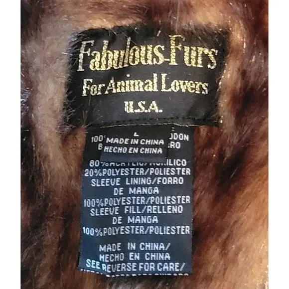 Fabulous Furs Denim Jeans Faux Fur Lined Jacket Button Women's Size L USA - Picture 4 of 8